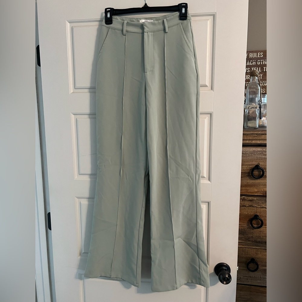 Mint green wide leg pants. Very soft material